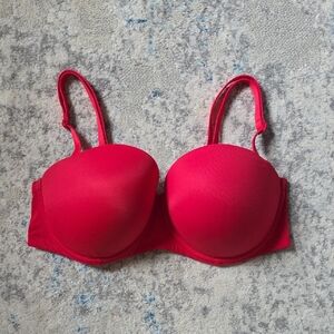 Victoria's Secret‎ Pink Wear Everywhere Multi Way Push Up Bra Red 34D VGUC